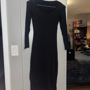 Elegant Black Long Sleeve Dress